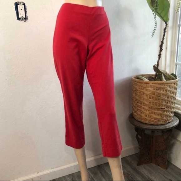 ST.John red ankle crop pants red side zipper size:4 - Picture 16 of 16